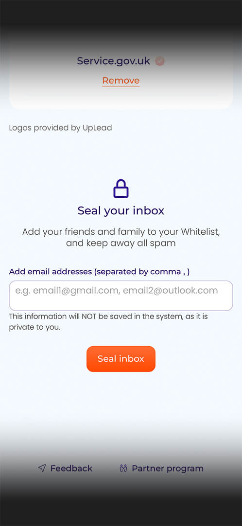 seal inbox sentrya dashboard